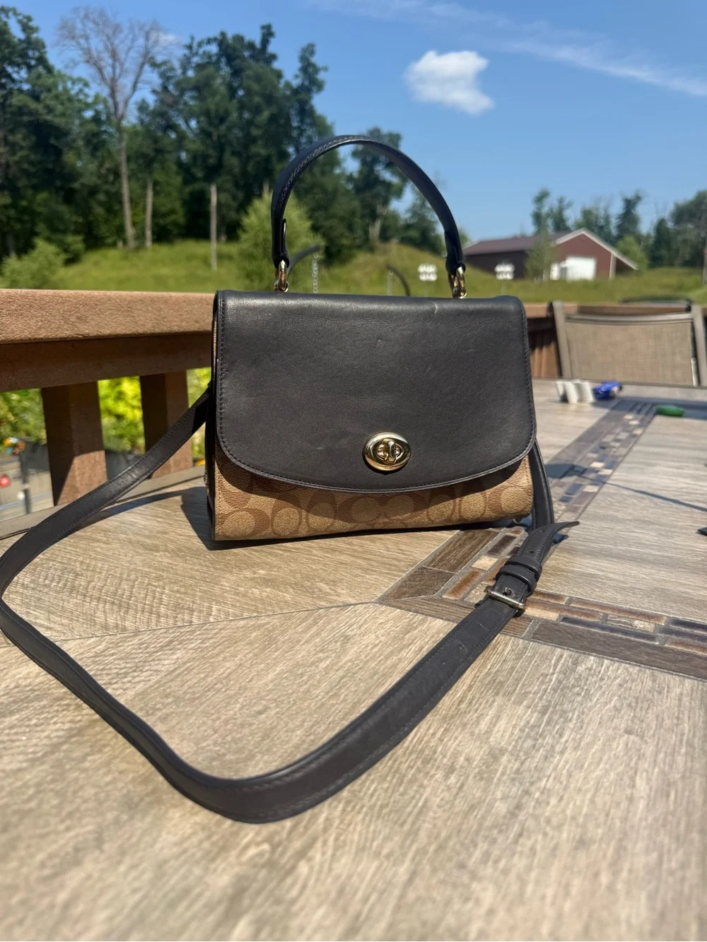 Coach Tilly Top Handle Satchel (Model F76620) in Signature Canvas and Leather. - Picture 4 of 12